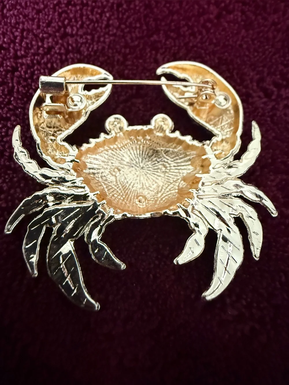 Anthropologie Colorful Enamel Crab Brooch Rhinestone Statement Coastal NWOT